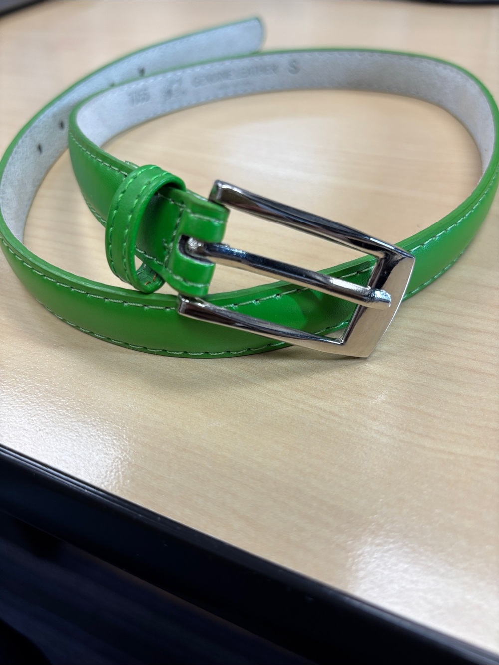 Leather Women's Belt - Bright Green